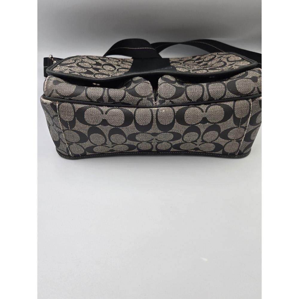 Coach Heritage Stripe Signature Messenger Bag Black Grey Crossbody F70590 - Picture 14 of 16